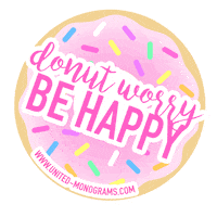 Donut Worry Sticker by UnitedMonograms
