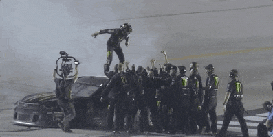 nascar happy celebrate car win GIF