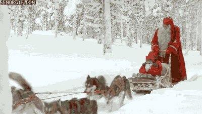 sledding santa claus GIF by Cheezburger