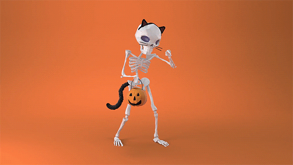 halloween skeleton GIF by Digg
