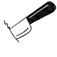 stabbed knife STICKER by Fabiola Lara / Casa Girl