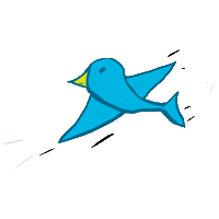 Flying Blue Bird Sticker by GT8Studios