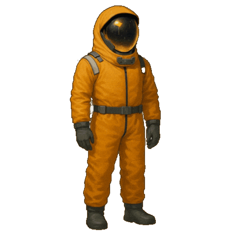Orange Astronaut Sticker by Warped Universe