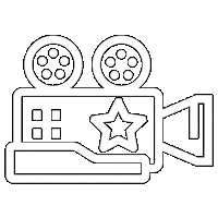 outfest pink film blue white Sticker