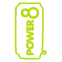 Power8 power can beverage Energy drink Sticker