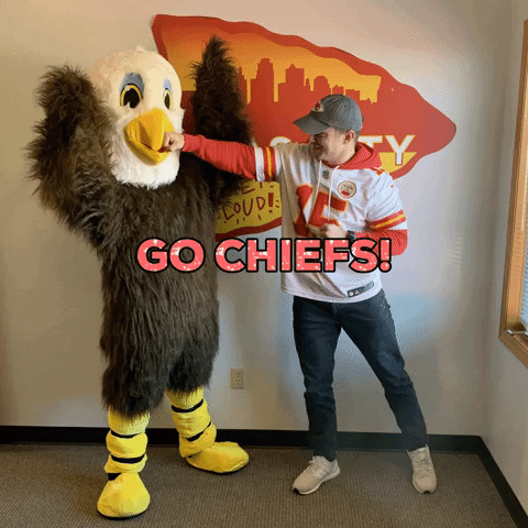datcoart giphygifmaker chiefs eagles super bowl football nfl mascot junction GIF