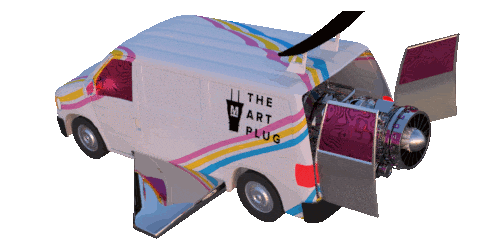 Outer Space Cars Sticker by Marcel Katz / The Art Plug