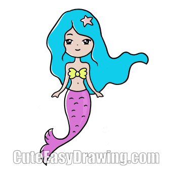 CuteEasyDrawings giphyupload under the sea mermaid tail ocean vibes GIF