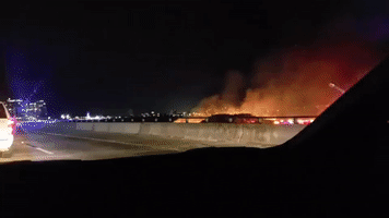 Fireworks Spark Major Brush Fire on Beach Next to Destin Bridge in Florida