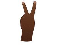 Beducated peace hand victory v Sticker