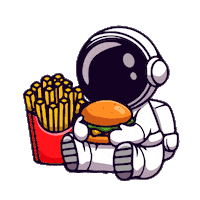 Fast Food Eating Sticker by Colourbook