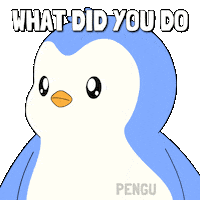 Surprised What The Hell Sticker by Pudgy Penguins