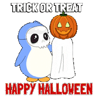 Scared Trick Or Treat Sticker by Pudgy Penguins
