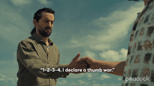 Ben Sinclair Thumb War GIF by PeacockTV