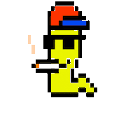 Pixel Worm Sticker by CryptoWorm