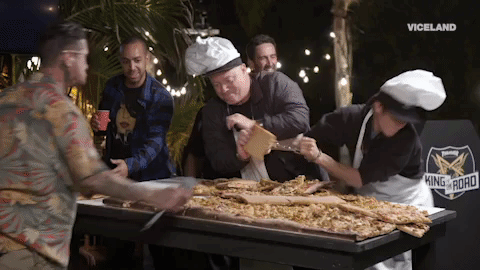 pizza fight GIF by KING OF THE ROAD