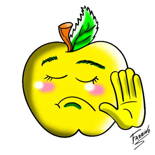 FazzinoPopArt apple pop art not listening talk to the hand Sticker