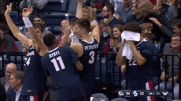 GonzagaBulldogs basketball celebration bench three pointer GIF