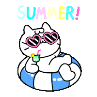 Summer Solstice Cat Sticker by Mikitti