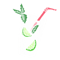 Cocktail Mojito Sticker by Fondation du Week-end au bord de l'eau