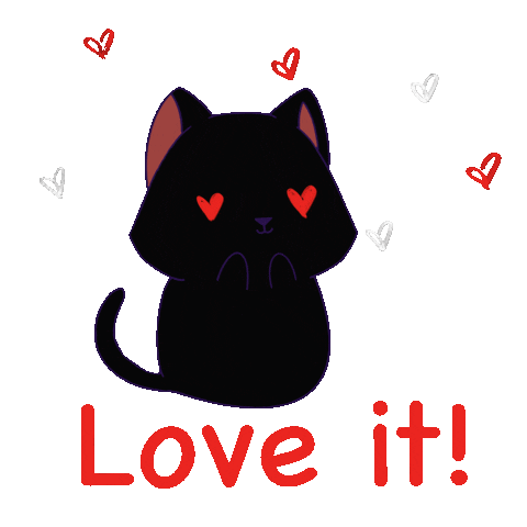 thecattomtom love cat loveit blackcat Sticker