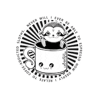 weirdolight happy coffee kawaii black and white Sticker