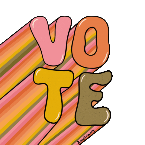 Rainbow Voting Sticker by Doodle by Meg