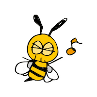 Bee2Nuts わーい 蜂 ご機嫌 蜂蜜 Sticker