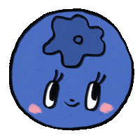 vanil_art kawaii flirt fruits blueberry Sticker