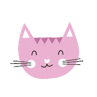 whatjessmade cat heart pink character Sticker