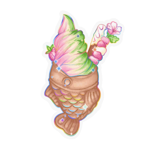 Ice Cream Flower Sticker