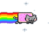cat rainbow Sticker