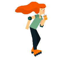 girl skating Sticker by NestleSjoraMY