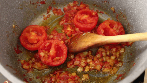 tomato stir frying GIF