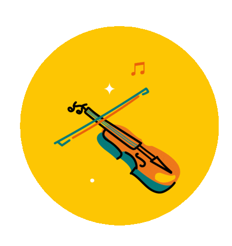 rondoprod music festival violin strings Sticker