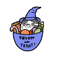 Trick Or Treat Cat Sticker