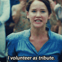 Katniss Everdeen I Volunteer As Tribute GIF