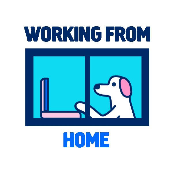 LatitudePay giphyupload dog computer work from home Sticker