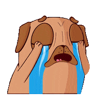 Sad Dog Sticker by BigBrains