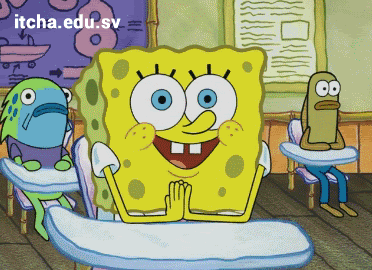 itcha bob esponja en clases GIF