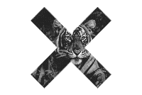 black and white x STICKER