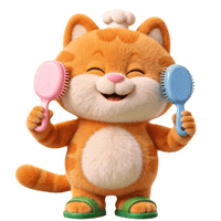 Cat Grooming Sticker by UpStudiosWorld