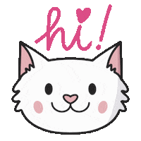Happy White Cat Sticker by Cat & Raven