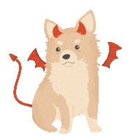 Devil Dog Halloween Sticker by petall