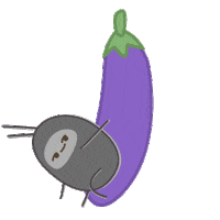 egg plant dancing Sticker