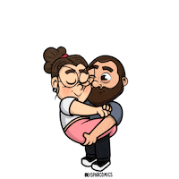 Disparcomics love amor corazones abrazo Sticker