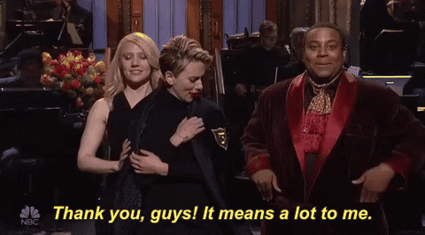 Scarlett Johansson Thank You GIF by Saturday Night Live