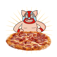 Pizza Luchador Sticker by Urbo