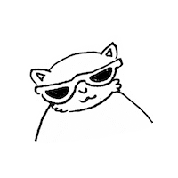 sarorfali cat cool yeah glasses Sticker
