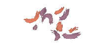Lenajarts art pink abstract orange Sticker